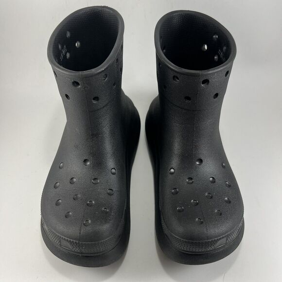 Crocs Classic Crush Chunky Rain Boots Womens Size 7 Black Rubber Unisex Mens 5 - Picture 3 of 10